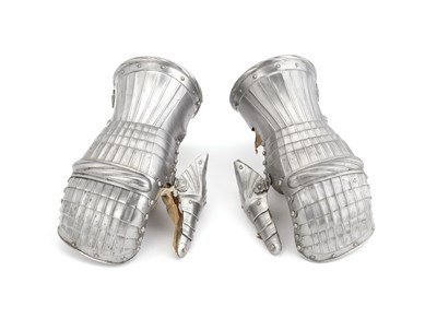 Lot 197 - **A PAIR OF MITTEN-GAUNTLETS IN THE SOUTH GERMAN 'MAXIMILIAN' STYLE OF CIRCA 1520