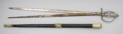 Lot 715 - AN EXTREMELY RARE SCISSOR SWORD FOR EXHIBITION, GEORGE OATES, SHEFFIELD, MID-19TH CENTURY