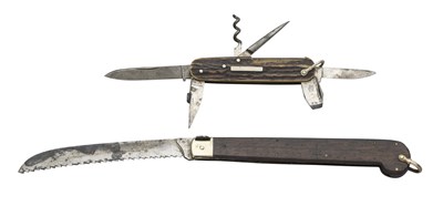 Lot 785 - A FOLDING KNIFE SAW, UNDERWOOD, LONDON AND A POCKET KNIFE, GEORGE GILL & SONS, LATE 19TH/20TH CENTURY