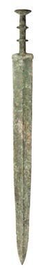 Lot 47 - â’¶ FOUR CHINESE BRONZE SWORDS (JIAN), PROBABLY ZHOU DYNASTY OR EARLY WARRING STATES (1050-221 BC)