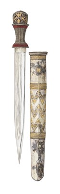 Lot 80 - A HIMALAYAN DAGGER, LATE 19TH CENTURY, BHUTAN OR TIBET