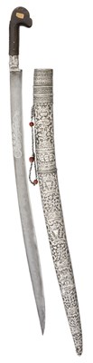 Lot 98 - ËœAN OTTOMAN SHORTSWORD (YATAGHAN), DATED 1215 AH (CIRCA 1800)