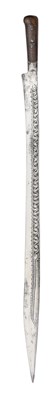 Lot 108 - A NORTH AFRICAN SHORTSWORD (FLYSSA)AN OTTOMAN SHORTSWORD (YATAGHAN) AND ANOTHER SHORTSWORD