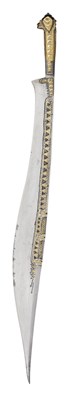 Lot 109 - A RARE NORTH AFRICAN SWORD (FLYSSA) AND TWO OTTOMAN SHORTSWORDS (YATAGHAN)