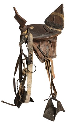 Lot 117 - A NORTH AFRICAN EQUESTRIAN SADDLE AND HARNESS