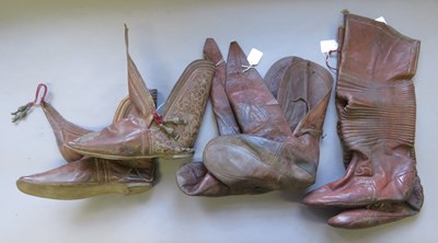 Lot 118 - THREE PAIRS OF NORTH AFRICAN LEATHER BOOTS