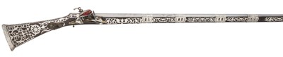 Lot 124 - A 16 BORE NORTH AFRICAN MIQUELET-LOCK MUSKET, ALGERIA, THE LOCK DATED 1173 AH (CIRCA 1759/6 AD)
