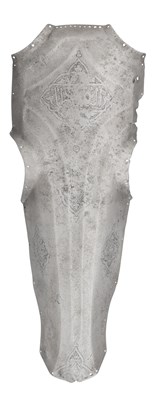 Lot 131 - A RARE OTTOMAN SHAFFRON WITH ENGRAVED DECORATION, EARLY 16TH CENTURY, TURKISH OR IRANIAN