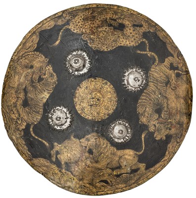 Lot 135 - A NORTH INDIAN DECORATED SHIELD (DHAL), LATE 18TH/EARLY 19TH CENTURY