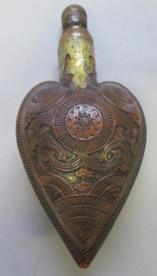 Lot 143 - â€¡ A LARGE CARVED OTTOMAN FLASK, TURKEY, 19TH CENTURY