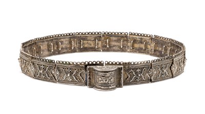 Lot 147 - A CAUCASIAN SILVER-MOUNTED BELT, LATE 19TH/20TH CENTURY