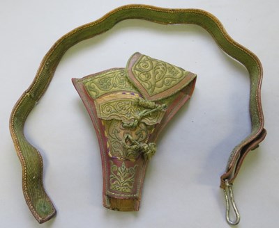 Lot 149 - â€¡ AN EMBROIDERED REVOLVER HOLSTER, LAST QUARTER OF THE 19TH CENTURY, PROBABLY OTTOMAN