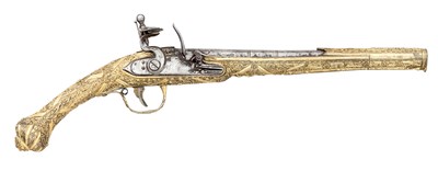 Lot 157 - A FINE GREEK SILVER GILT-MOUNTED FLINTLOCK HOLSTER PISTOL (ZLATKA), BOKA KOTORSKA, 19TH CENTURY
