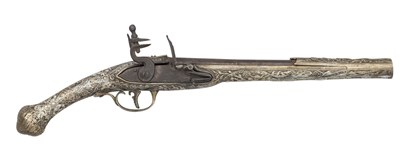 Lot 158 - A 16 BORE BALKAN FLINTLOCK KUBUR PISTOL, ALBANIA, SECOND QUARTER OF THE 19TH CENTURY