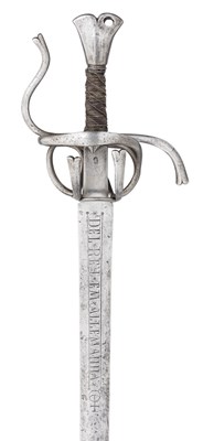 Lot 162 - â’¶ AN AUSTRIAN MILITARY RAPIER, EARLY 17TH CENTURY