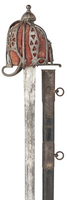 Lot 165 - â’¶ A SCOTTISH BASKET-HILTED BROADSWORD, LAST QUARTER OF THE 18TH CENTURY