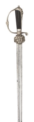 Lot 168 - â’¶ AN ENGLISH SILVER-HILTED HUNTING SWORD, LONDON 1745