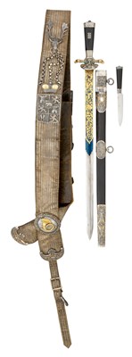 Lot 172 - ËœA GERMAN DRESS HUNTING-SWORD AND COMPANION BALDRICK (GALABANDELIER)