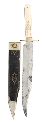Lot 177 - ËœA FINE PRESENTATION BOWIE KNIFE TO MR HENRY SHIELD, BY IBBOTSON BROTHERS & CO., 1861