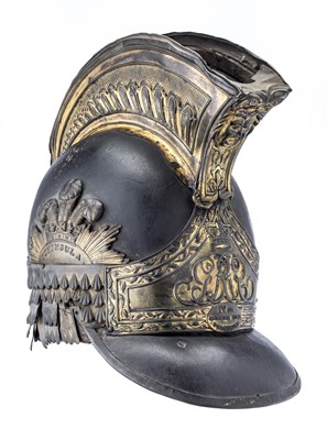 Lot 203 - A GEORGIAN OFFICER'S HELMET OF THE 4TH OR QUEEN'S OWN DRAGOONS
