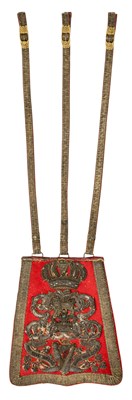 Lot 213 - A GEORGIAN OFFICER'S SABRETACHE OF THE 8TH KING'S ROYAL IRISH HUSSARS