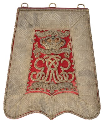 Lot 214 - A GEORGIAN SABRETACHE OF THE 15TH HUSSARS