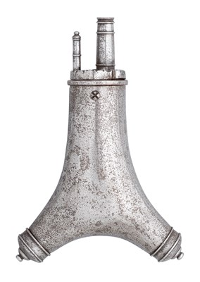 Lot 248 - A POWDER FLASK, PROBABLY GERMAN LAST QUARTER OF THE 16TH CENTURY