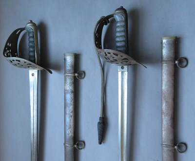 Lot 340 - â’¶ TWO VICTORIAN 1895 PATTERN INFANTRY OFFICER'S SWORDS BY WILKINSON