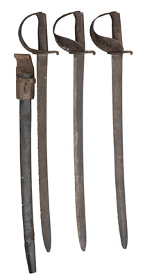 Lot 366 - â’¶ THREE 1858 PATTERN CUTLASS BAYONETS