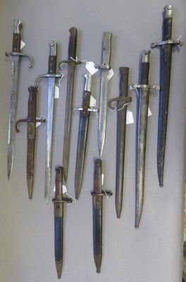 Lot 371 - â’¶ ELEVEN CONTINENTAL BAYONETS