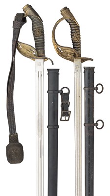 Lot 378 - â’¶ THREE PRUSSIAN MODEL 1889 INFANTRY OFFICER'S SWORDS