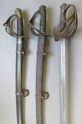 Lot 388 - â’¶ A FRENCH MODEL 1822 SWORD DATED 1863, A FRENCH MODEL 1896 SWORD, DATED 1908 AND ANOTHER SWORD