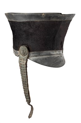 Lot 396 - â’¶ A SHAKO OF BELL TOP STYLE, CIRCA 1832-9, AND ANOTHER SHAKO