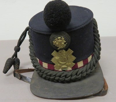 Lot 408 - â’¶ A SHAKO OF THE HIGHLAND LIGHT INFANTRY, CIRCA 1902-14