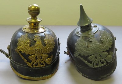 Lot 419 - â’¶ TWO PRUSSIAN PICKELHAUBES