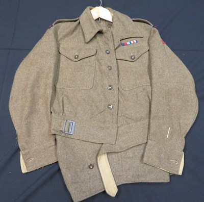 Lot 441 - â’¶ THREE WORLD WAR TWO PERIOD OFFICERS' BATTLEDRESS BLOUSES