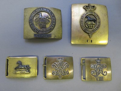 Lot 449 - â’¶ AN OFFICER'S SHOULDER BELT PLATE AND WAIST PLATE OF THE 8TH (KING'S) REGIMENT