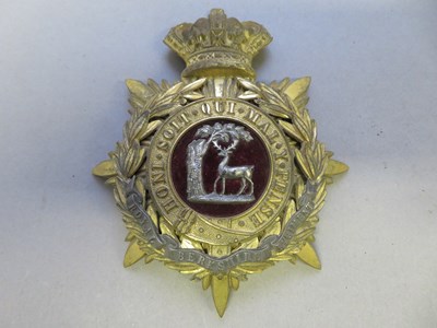 Lot 450 - â’¶ A VICTORIAN OFFICER'S HELMET PLATE OF THE ROYAL BERKSHIRE REGIMENT