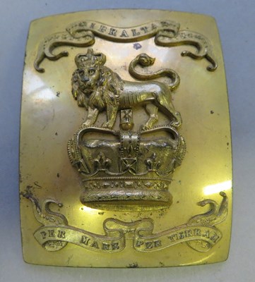 Lot 453 - â’¶ AN OFFICER'S SHOULDER BELT PLATE OF THE ROYAL MARINES