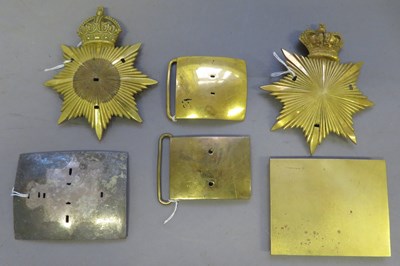 Lot 458 - â’¶ INFANTRY OFFICERS' HEADDRESS PLATES AND BELT-PLATES
