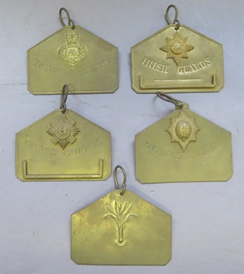Lot 460 - â’¶ FIVE BRASS BED PLATES