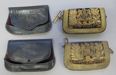 Lot 463 - â’¶ TWO OFFICERS' POUCHES OF THE ROYAL ARTILLERY