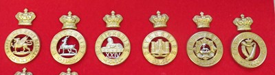 Lot 490 - â’¶ VICTORIAN HELMET PLATE CENTRES AND OTHER INSIGNIA