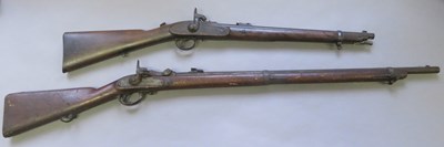 Lot 511 - â’¶ A .451 CALIBRE BREECH-LOADING PERCUSSION MONKEY-TAIL CAVALRY CARBINE, AND ANOTHER GUN