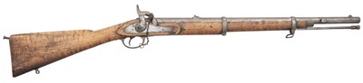 Lot 519 - â’¶ A .577 CALIBRE PERCUSSION ENFIELD RIFLED CARBINE BY WILLIAMS AND POWELL, AND TWO OTHER GUNS