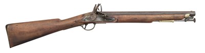 Lot 524 - â’¶ A .650 CALIBRE FLINTLOCK SHORT LIGHT CAVALRY PAGET CARBINE, BIRMINGHAM PROOF MARKS, CIRCA 1820