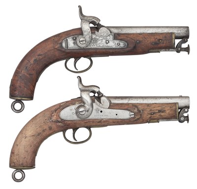 Lot 530 - â’¶ A .670 CALIBRE PERCUSSION MODEL 1839 SEA SERVICE PISTOL, DATED 1840, AND ANOTHER PISTOL