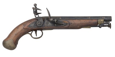 Lot 532 - â’¶ A .577 CALIBRE FLINTLOCK WILLIAM IV 1824 PATTERN SEA SERVICE PISTOL AND A .650 CALIBRE NEW LAND