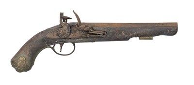 Lot 535 - â’¶ A LIGHT DRAGOON FLINTLOCK PISTOL, CIRCA 1820 AND A FRENCH FLINTLOCK PISTOL, DATED 1811