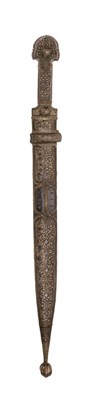 Lot 67 - A CAUCASIAN SILVER MOUNTED KINDJAL
